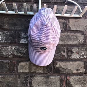 Red Seersucker Volunteer Traditions Hat